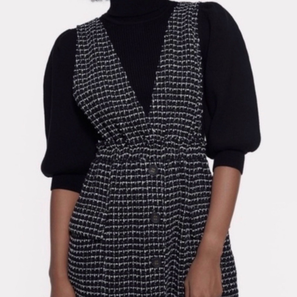 Zara‎ Tweed Overall Dress